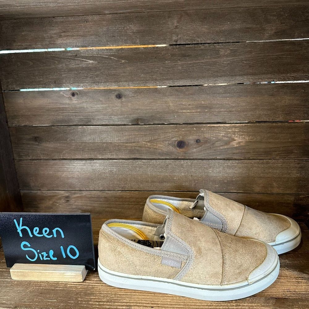 New Womens Keen Eldon Harvest Tan Suede Sneakers Shoes Slip On Walking Size 10 M